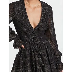 Rococo Sand black and gold long sleeve mini dress